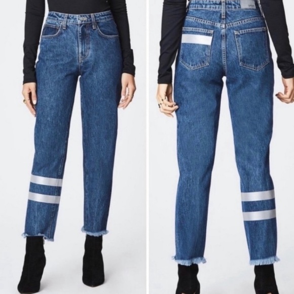 CARMAR Jeans Juliet Boyfriend Relaxed Fit High Rise Reflective Stripes Size 28 - Picture 12 of 13